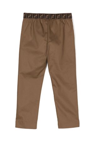brown gabardine trousers FENDI KIDS | JFF273AOBCF1KE2